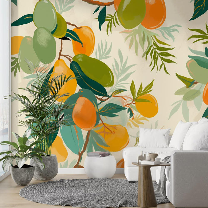 Mango Mural Wallpaper | On His Mango Tree