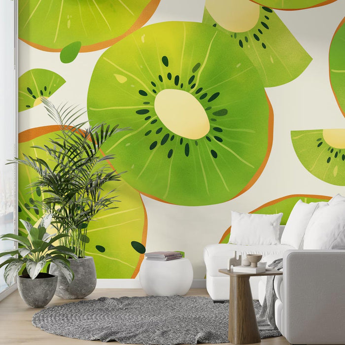 Kiwi Mural Wallpaper | Cut in Half