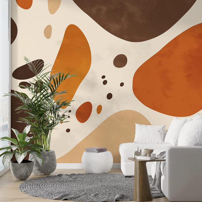 Abstract Mural Wallpaper | Warm-toned Bubbles