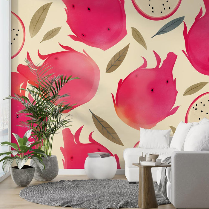 Dragon Fruit Mural Wallpaper | Vibrant Colors