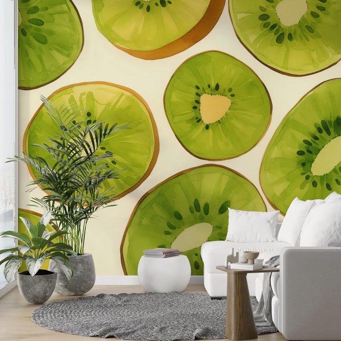 Kiwi Mural Wallpaper | Watercolor