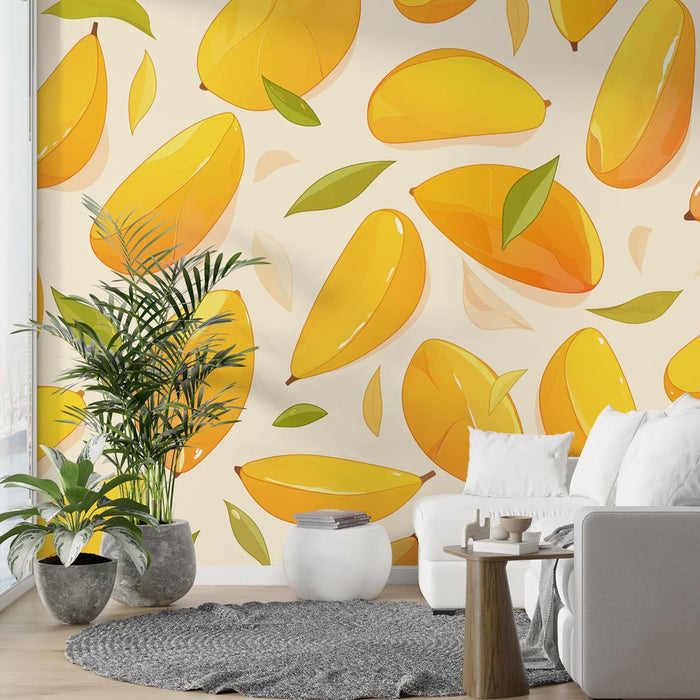 Mango Mural Wallpaper | Splashes of Yellow