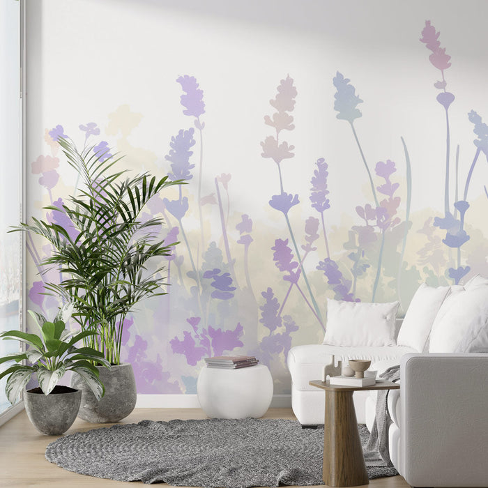 lavender plant wall Lavender Mural Wallpaper