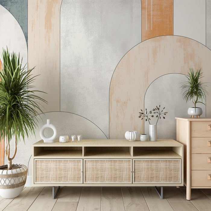 Mural Wallpaper arch | Modernism between shapes and pastel colors