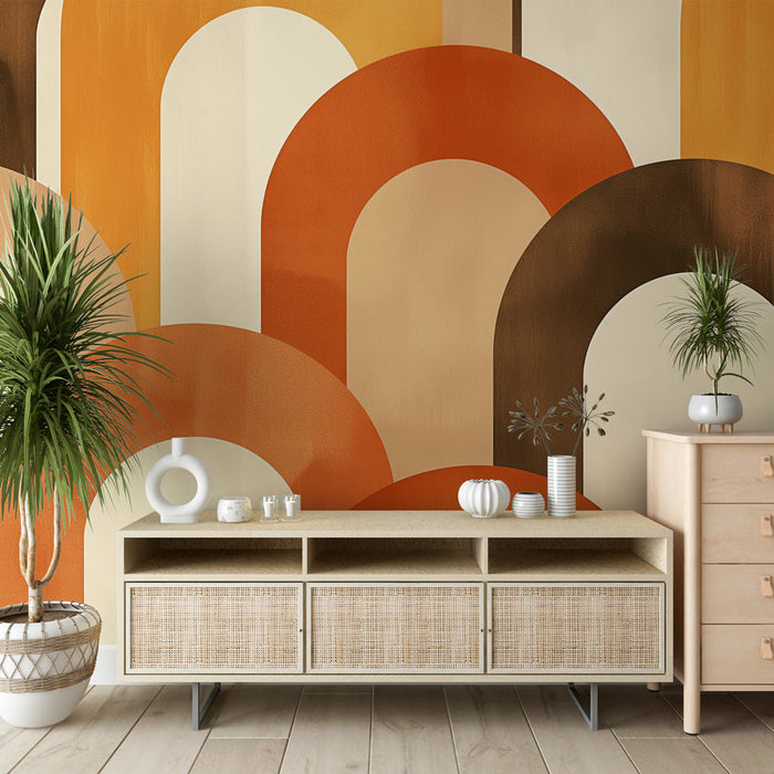 Mural Wallpaper arch | Multiple arches in warm colors