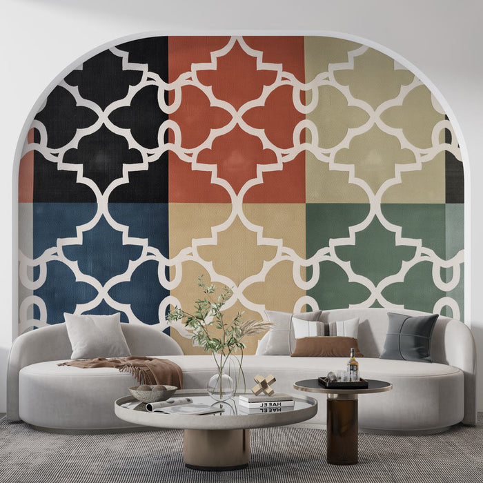 Retro tapeta chic | Vzory na barevných pozadích