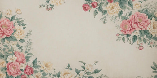 Vintage Floral Mural Wallpaper | Pink and Yellow Flower Composition