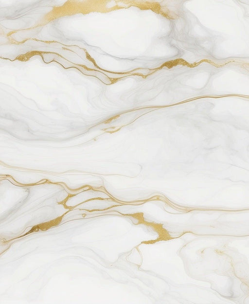 White Marble Effect Mural Wallpaper | Golden Veins