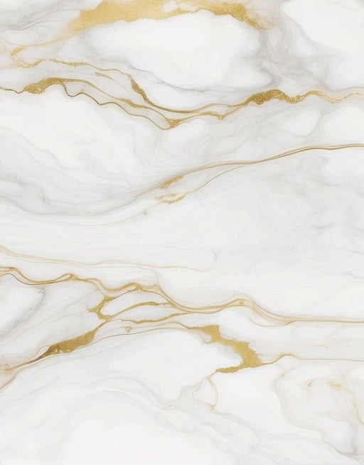 White Marble Effect Mural Wallpaper | Golden Veins