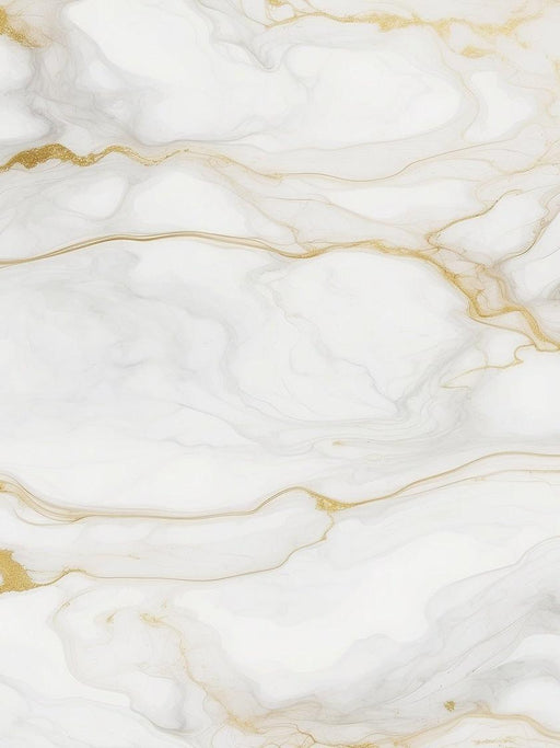 White Marble Effect Mural Wallpaper | Golden Veins