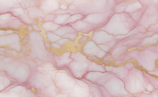 Pink marble effect Mural Wallpaper | Golden veins