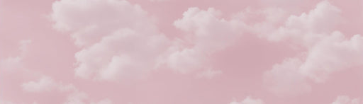 Cloud Mural Wallpaper | White on Pink Background