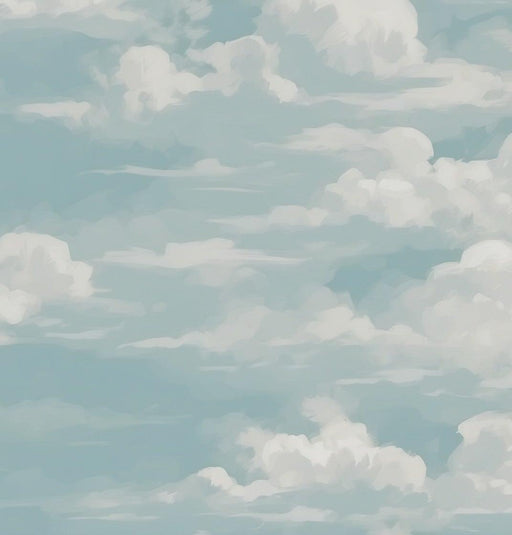 Cloud Mural Wallpaper Painting | White and Blue Canvas
