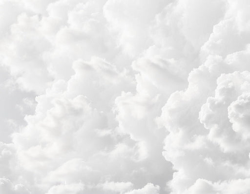 Realistic Cloud Mural Wallpaper | White and Gray