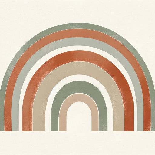 Rainbow Mural Wallpaper | Neutral-toned Symmetry