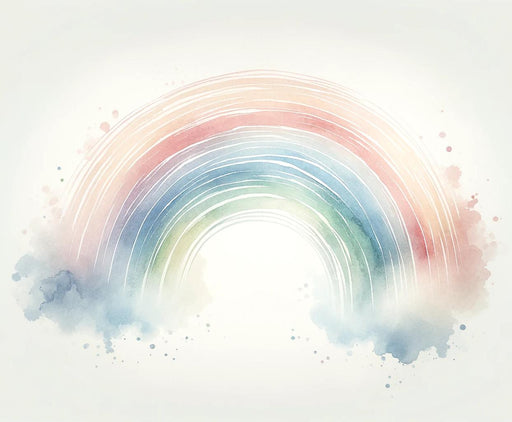 Rainbow and Cloud Mural Wallpaper | Watercolor