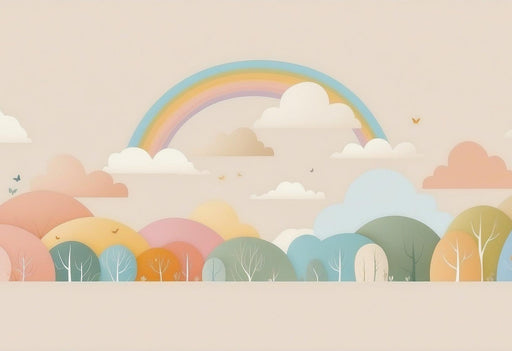 Rainbow Mural Wallpaper | Tree and Cloud