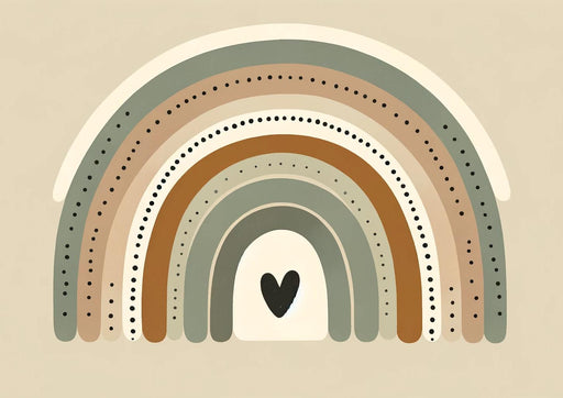 Rainbow Mural Wallpaper | Heart and Neutral Tones