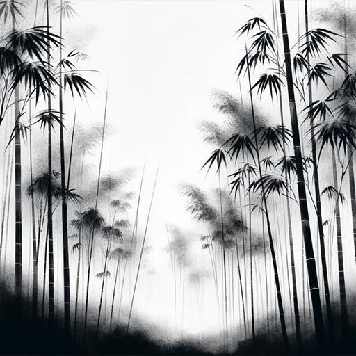 Bamboo Mural Wallpaper | Black and White Forest