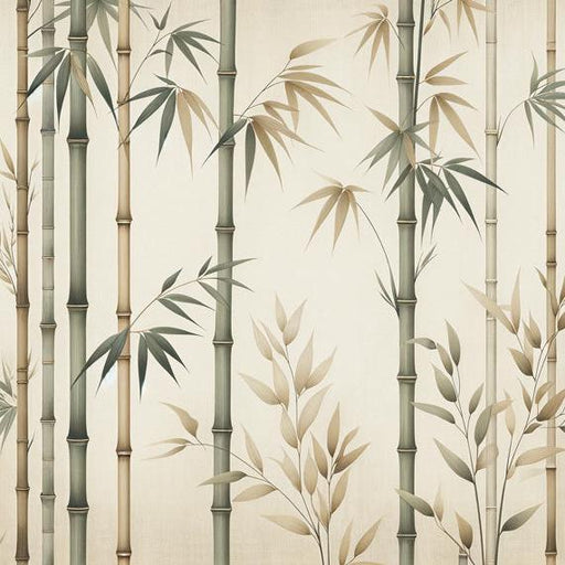 Bamboo Mural Wallpaper | Neutral-toned Bamboo Stems