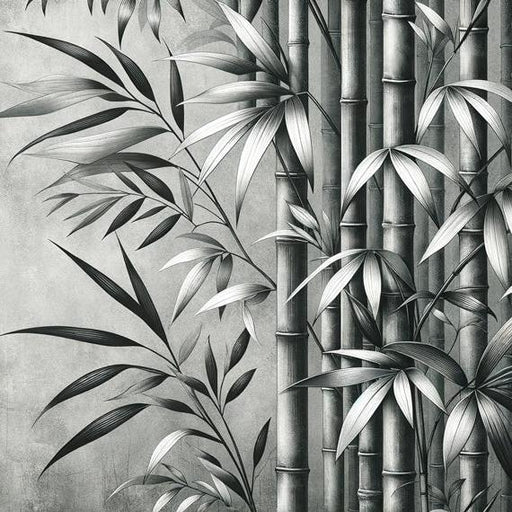 Bamboo Mural Wallpaper | Black and White Design