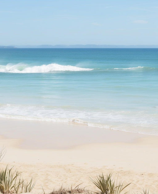 Seaside Mural Wallpaper | Blue Water and Sand