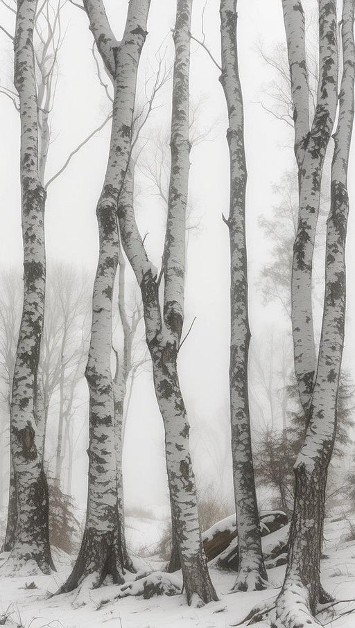 Tree Mural Wallpaper | Black and White Birch Forest