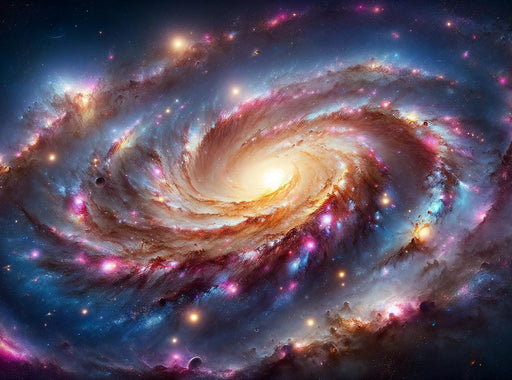 Space Mural Wallpaper | Colorful Swirling Galaxy