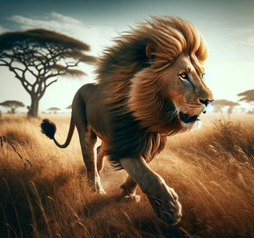 Lion Mural Wallpaper | Running in the Savannah