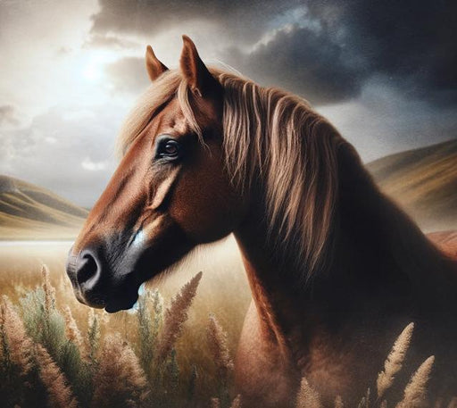 Brown Horse Mural Wallpaper | Fields in the Mountains