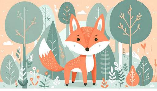 Child Fox Mural Wallpaper | Standing in Its Green Forest