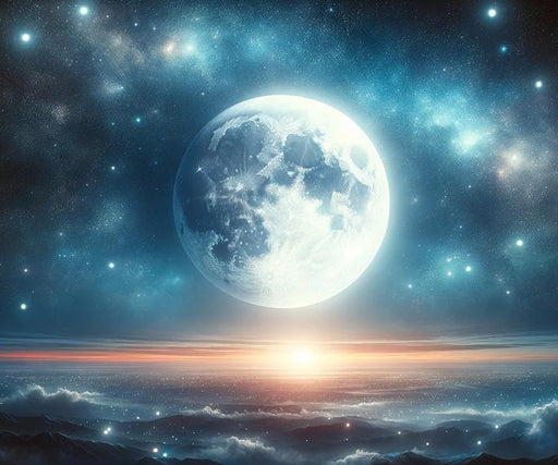 Star Mural Wallpaper | Full Moon and Mountain