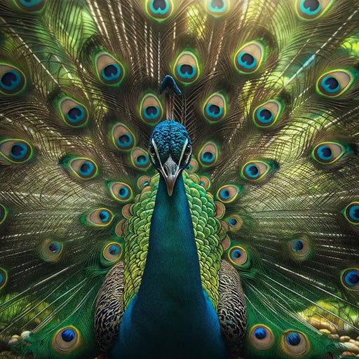 Peacock Mural Wallpaper | Face with Feathers