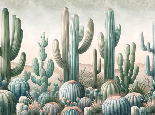 Cactus Mural Wallpaper | Dunes and Neutral Colors