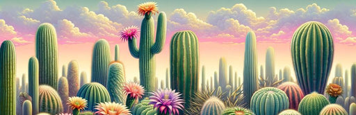 Cactus Mural Wallpaper | Flowers and Colorful Sky