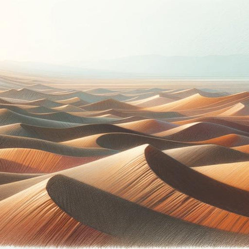 Dune Mural Wallpaper | Pastel Pencil Illustration