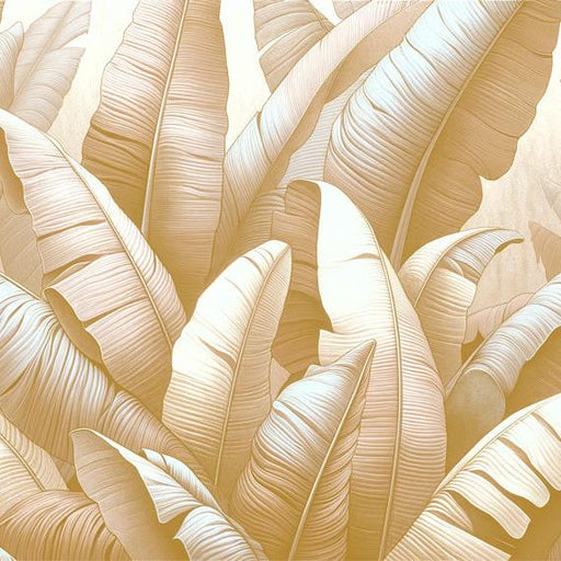 Beige Jungle Mural Wallpaper | Beige Banana Leaf