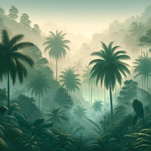 Tropical Jungle Mural Wallpaper | Dark Green Palm Trees