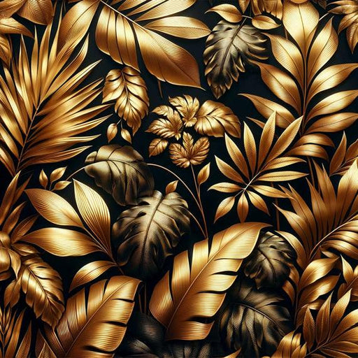 Black and Gold Mural Wallpaper | Various Foliage