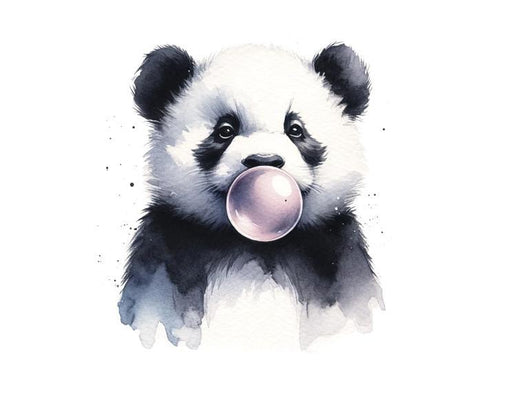 Panda Mural Wallpaper | Panda Portrait with Chewing Gum