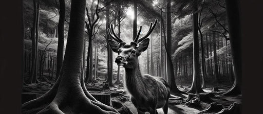 Black and White Deer Mural Wallpaper | Realistic Up Close