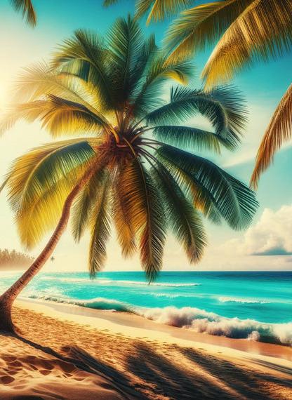 Beach Mural Wallpaper | Paradise, Palm Trees, and Sea