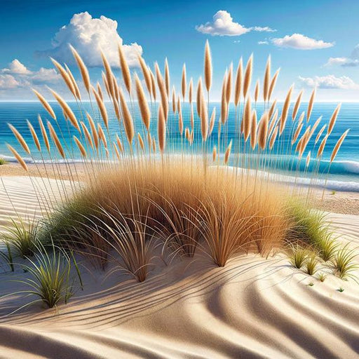 Beach Mural Wallpaper | Pampas Grass and Fine Sand