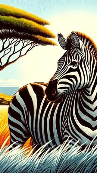 Zebra Mural Wallpaper | Impressive Colorful Savannah Print