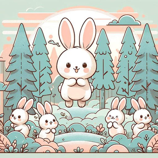 Rabbit Mural Wallpaper | Too Cute in the Forest