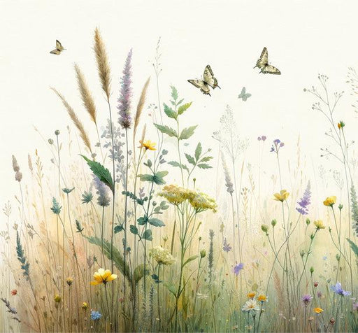 Pastel Floral Mural Wallpaper | Pastel-colored Flower Field