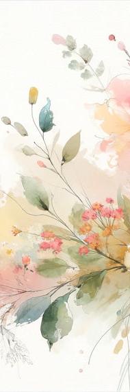 Pastel Floral Mural Wallpaper | Multicolored Watercolor Floral Wreath