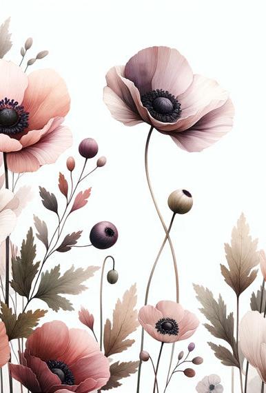 Pastel Floral Mural Wallpaper | Vintage Pink and White Flowers
