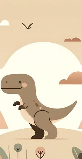 Baby Dinosaur Mural Wallpaper | Little Dino in His Terracotta Jungle