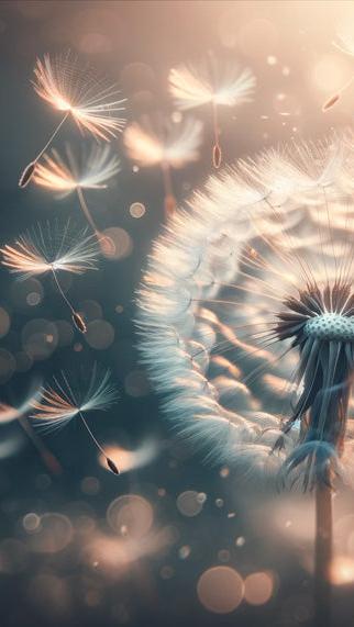 Dandelion Mural Wallpaper | Flight of Dandelion Seeds